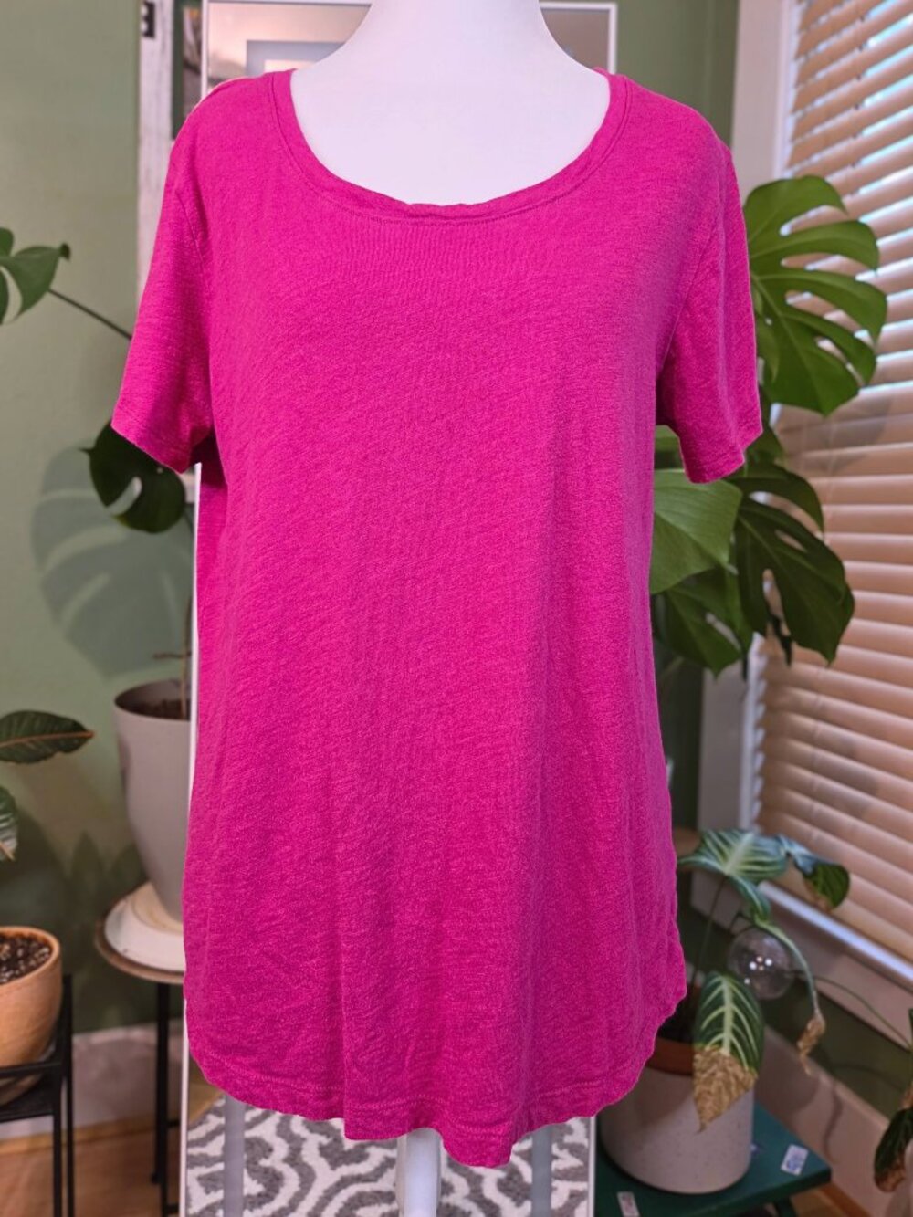 Eddie Bauer Pink Cotton Modal Knit Tee Shirt | Minimalist | Size: Medium